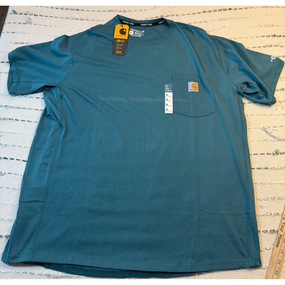 Carhartt Force Relaxed Fit Short Sleeve Pocket T-Shirt Teal XL New With Tags